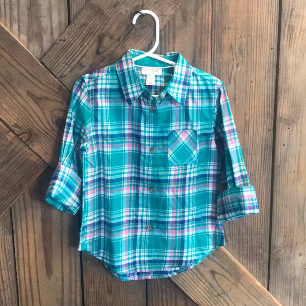 Cat & Jack Plaid Button Up